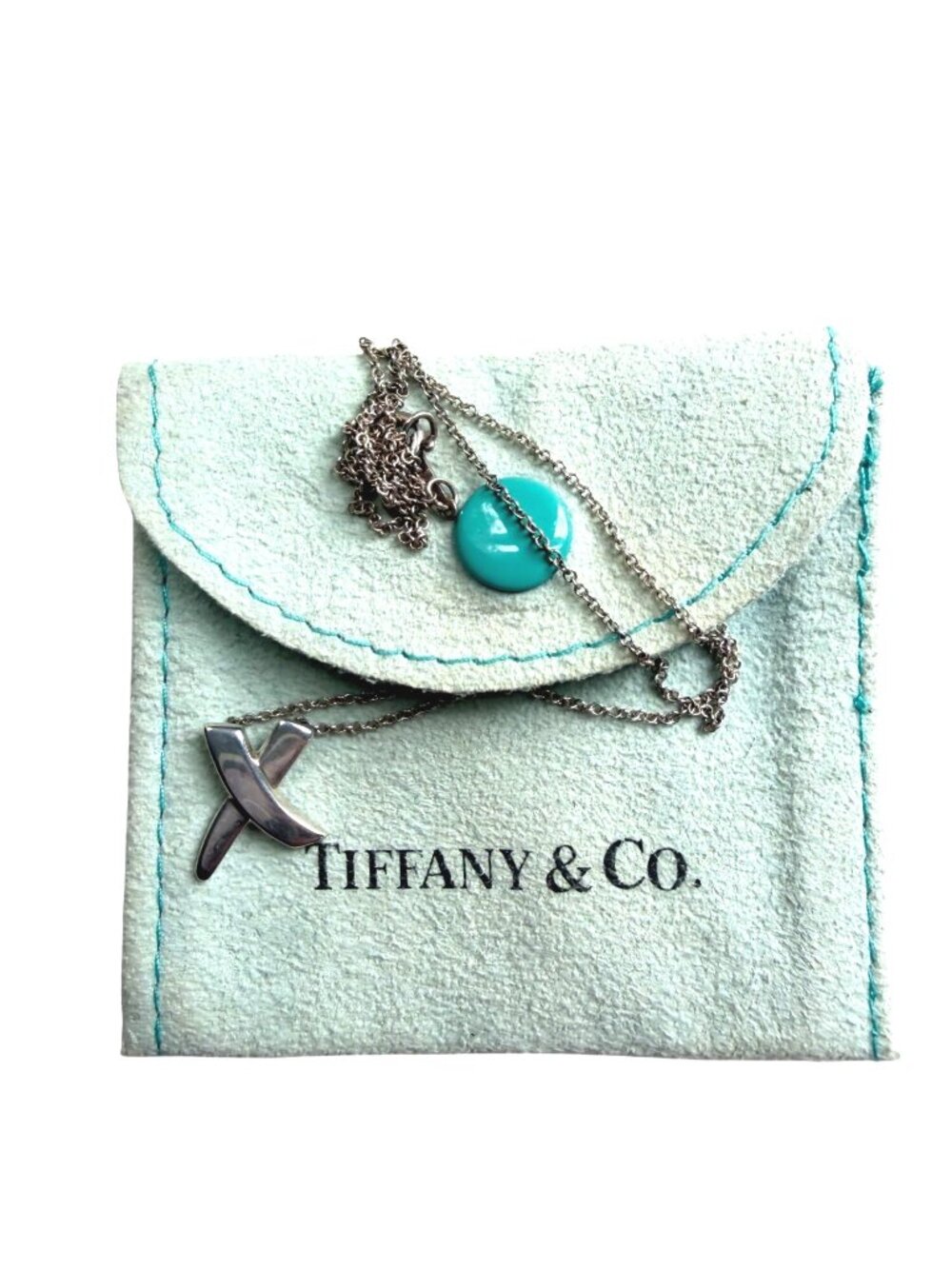 Tiffany & Co. Paloma Picasso Sterling Silver X Kiss Graffiti Pendant Necklace